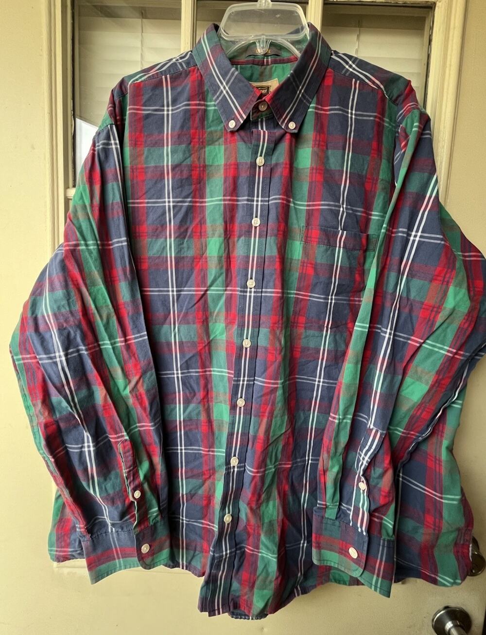 Foundry Men's Easy Care Plaid Button-Down Shirt Size 2XL Long Sleeve